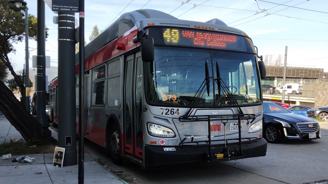 SF Muni 2017 New Flyer XT60 #7264 on Route 49 Van Ness/Mission - North Point to Market