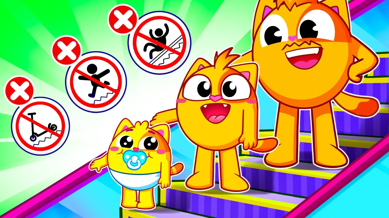 Mall Escalator Safety 💫 Family Songs for Toddlers 🎵 Muffin Socks