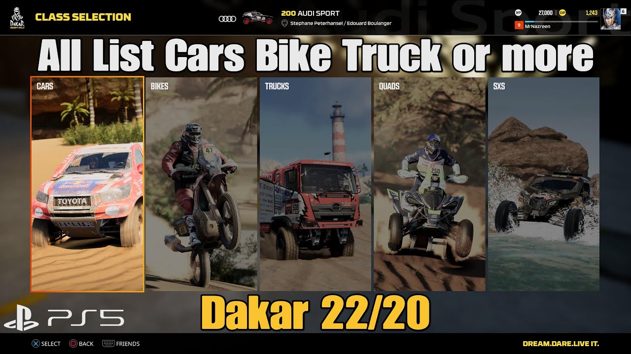 Dakar Desert Rally - All List Cars, Bikes, Truck And More Dakar 22/20 [4K PS5]