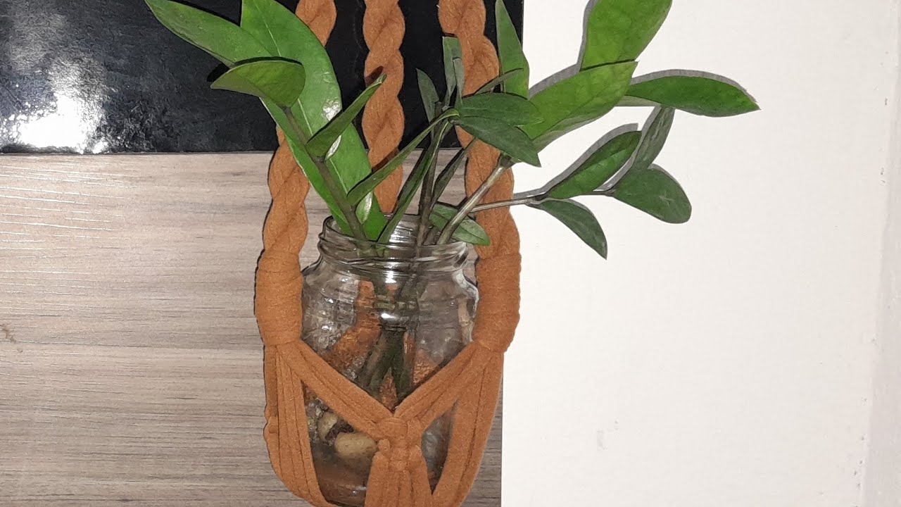 suporte para plantas macramê | fio de malha torcido.