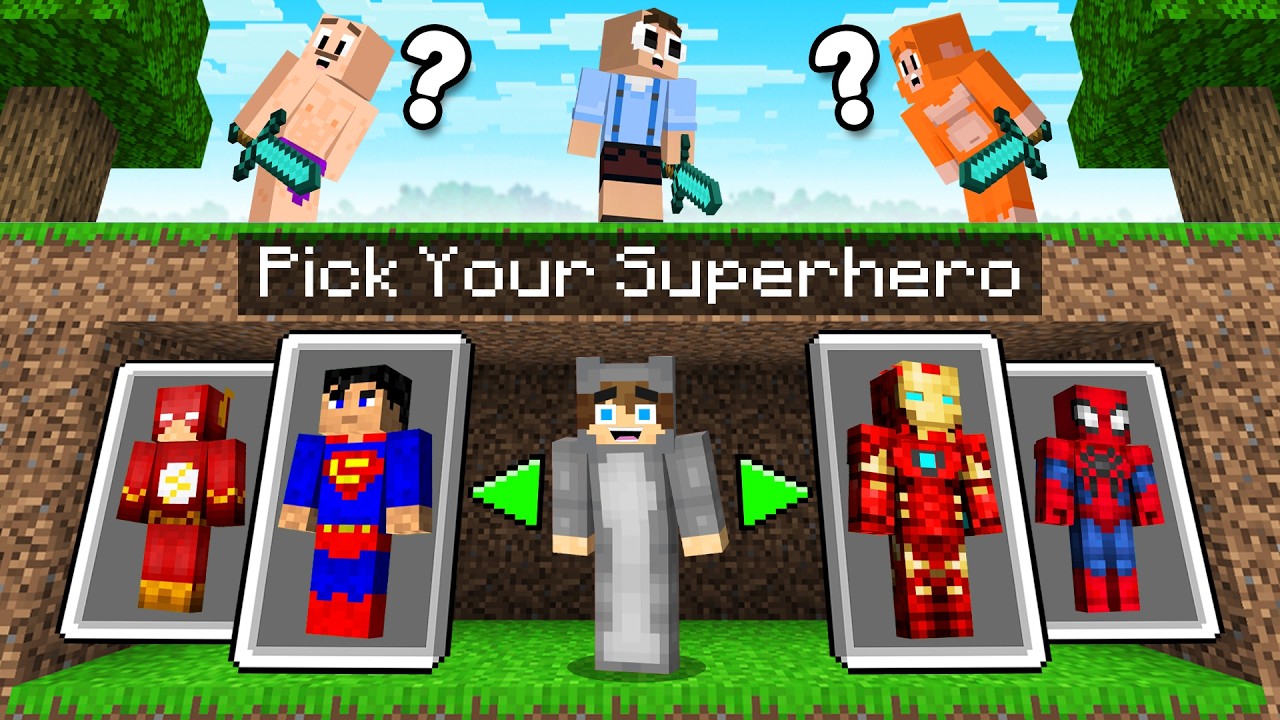 Охотники в Minecraft против бегунов, но вы сами выбираете своего супергероя...