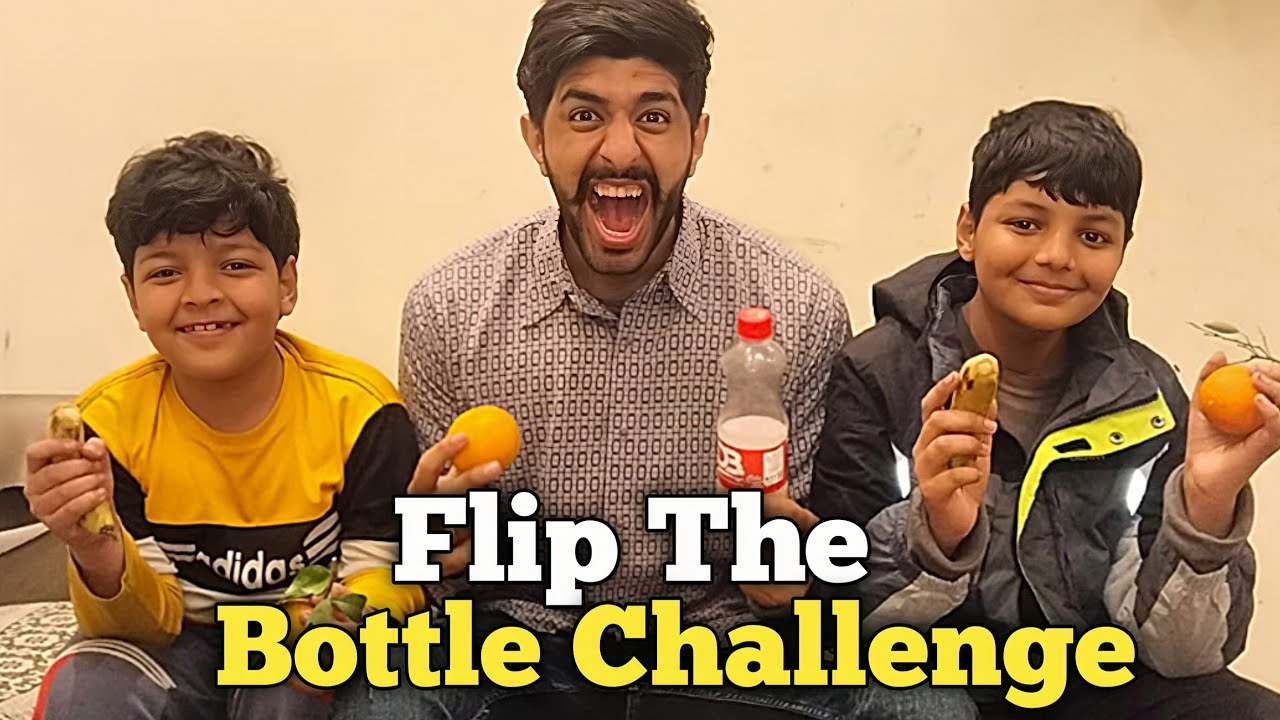 Flip The Bottle Challenge With Brothers😍😅