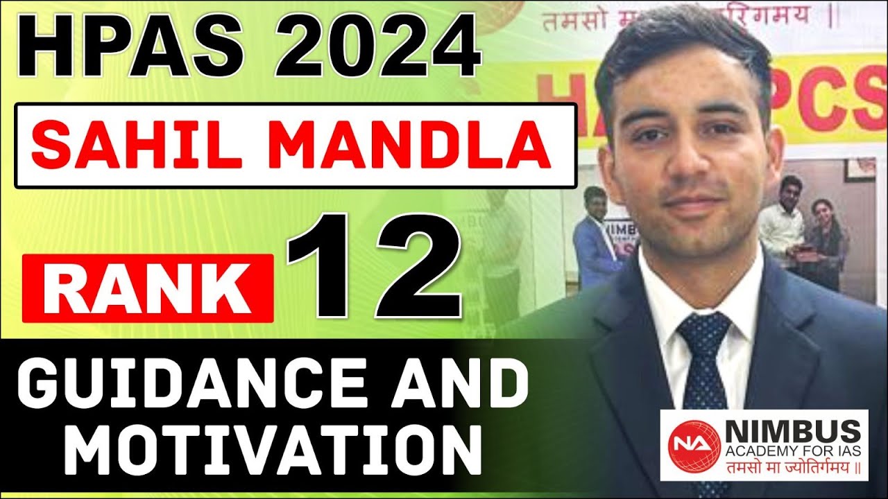 HPAS 2024 Topper | SAHIL MANDLA (Rank 12) | Live Interaction | Nimbus Academy| HAS 2024 #hpas #hppsc