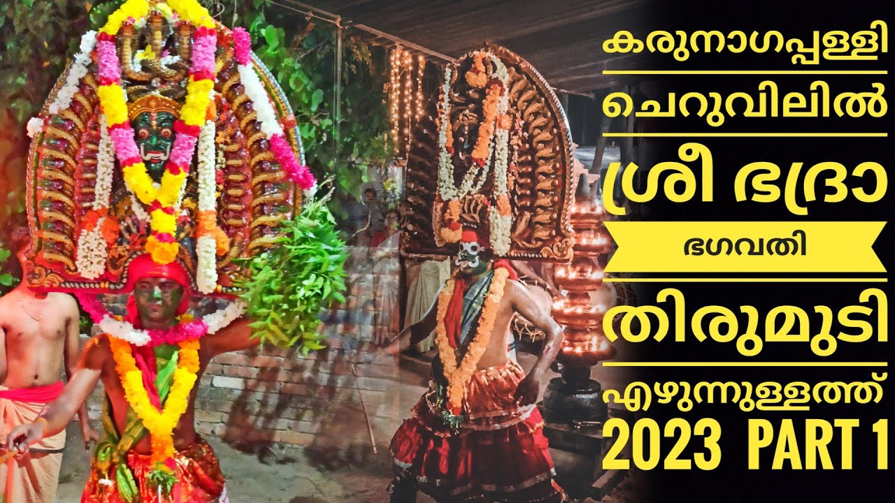 കരുനാഗപ്പള്ളി ചെറുവിലിൽ ശ്രീ ഭദ്രാ ഭഗവതി  തിരുമുടി എഴുന്നുള്ളത്ത് 2023 | Part 1