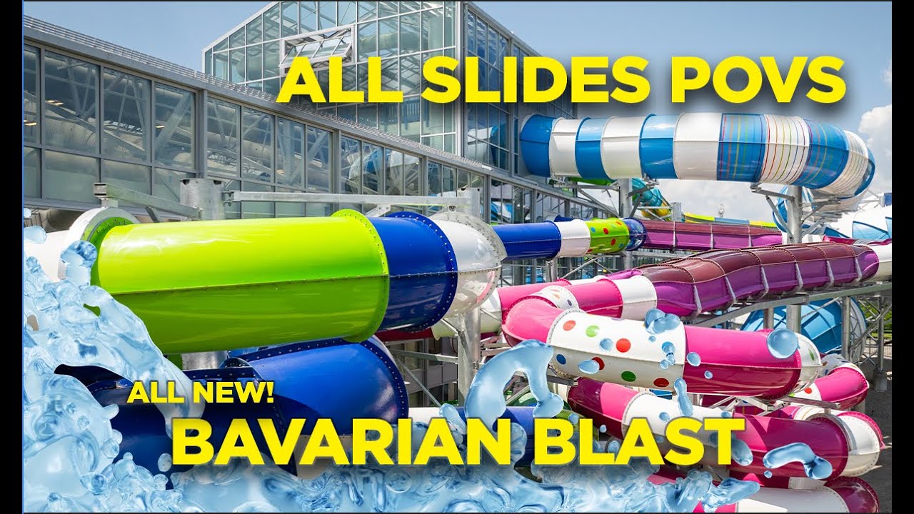 [4K] ALL SLIDE POVS at the ALL NEW Bavarian Blast Indoor Waterpark In Frankenmuth Michigan