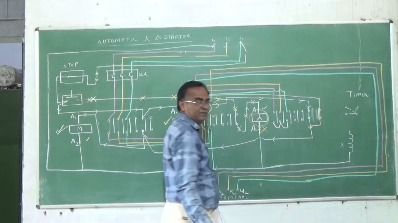 PRACTICAL ON  CONTROL  WIRING , SEMI AUTOMATIC STAR DELTA  A.C.  MOTOR  STARTER  connection