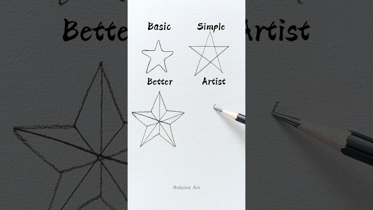 How to draw 3d stars🤔😱 Which Level? #shorts #craft #art #drawing #crafts #satisfying