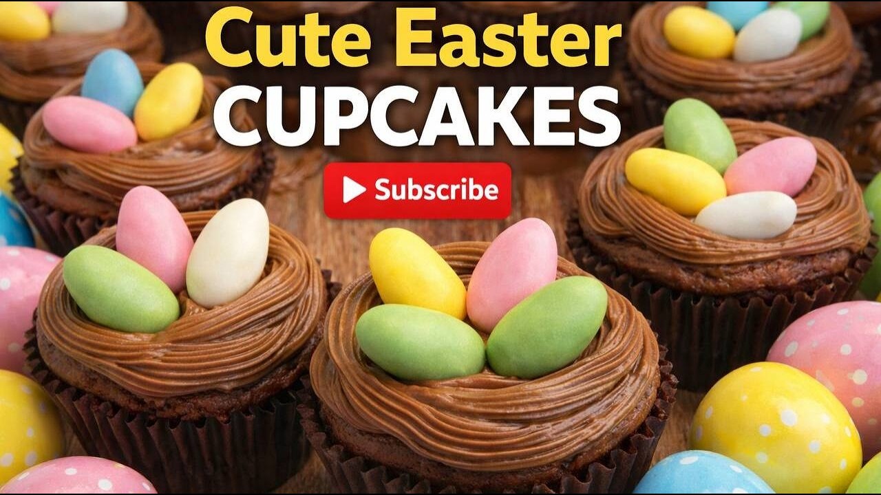 Cute Easter Cupcakes 🐣 Easy Chocolate Nest Cupcake Recipe | Easter Dessert Idea