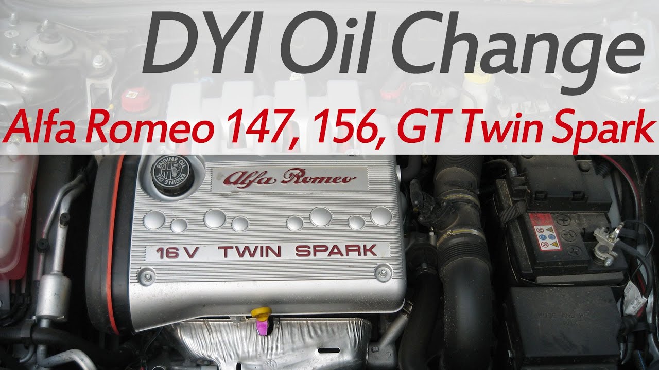 Как заменить масло Alfa Romeo Twin Spark TS Замена масла 147 156 166 GT GTV, 1.6 1.8 2.0