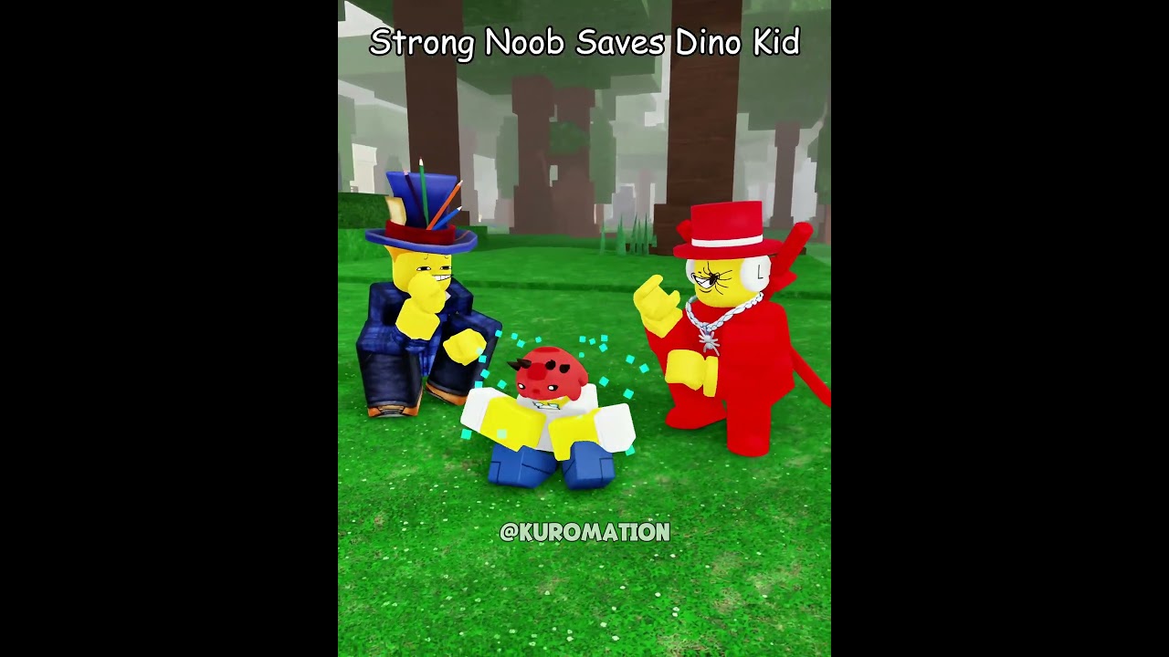 Strong Noob Saves Dino Kid #shorts #roblox #99nightsintheforest #robloxshorts #robloxanimation