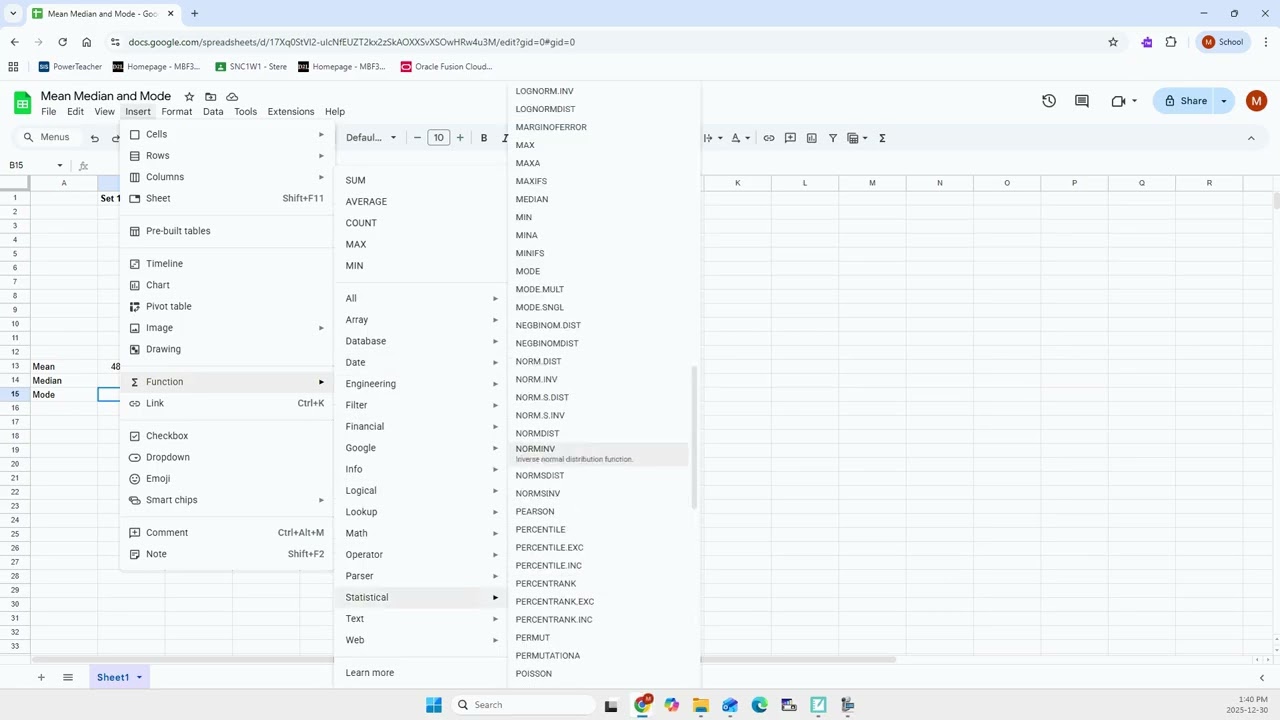Using Excel to Calculate Mean Median and Mode