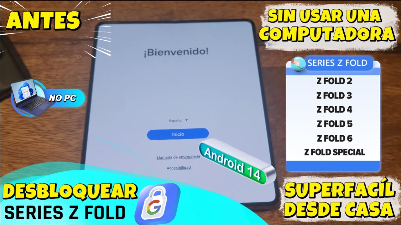 Quitar, Eliminar Cuenta Google Samsung Z Fold Series (Fold4 Fold5 Etc.)  Sin PC - Nuevo Método 2025