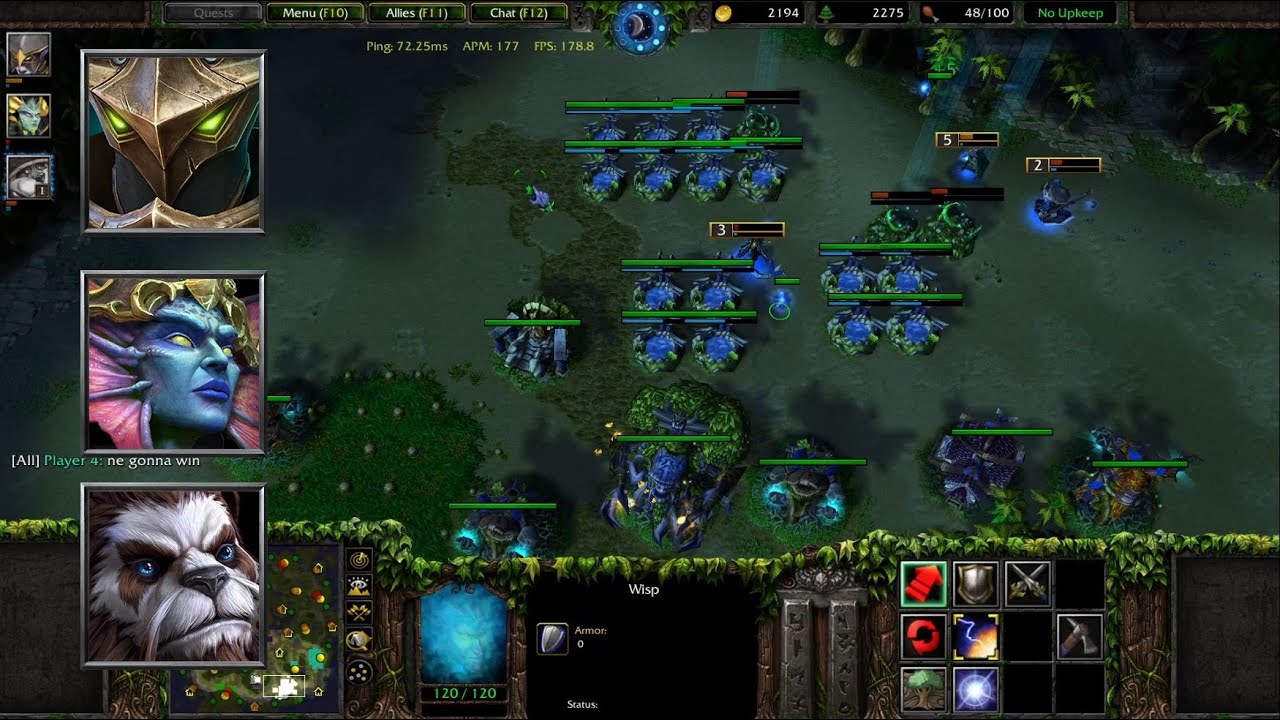 Warcraft 3 FFA Elf Strategies - Warden + Naga + Panda + Mass Wells + Ground