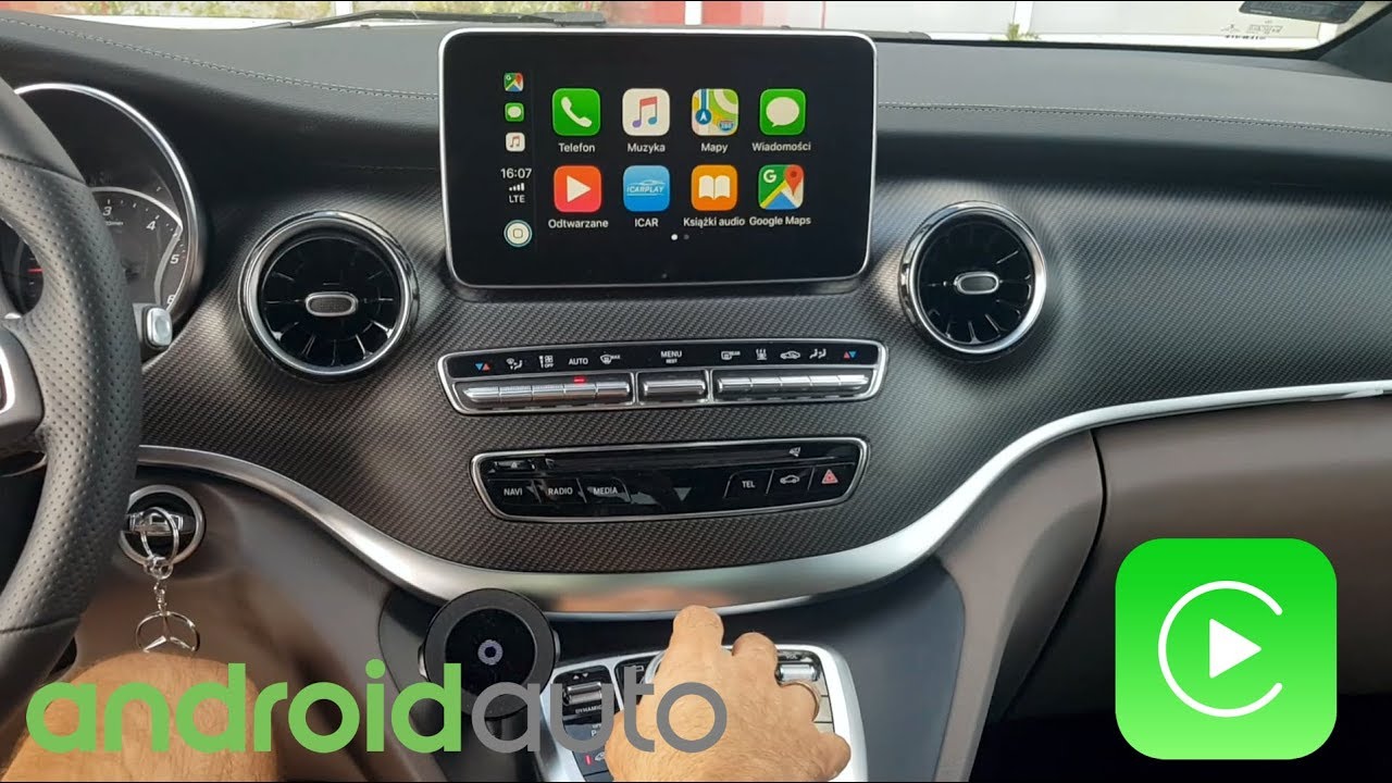 Android Auto / CarPlay i telewizja w samochodzie (Mercedes Klasa V)