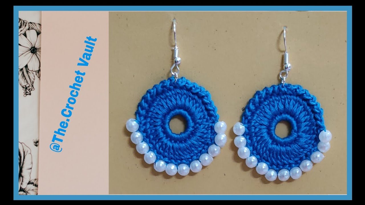 easy way to make crochet earring #crochetpatterns #knitting #crochettutorial  #crochet #earrings