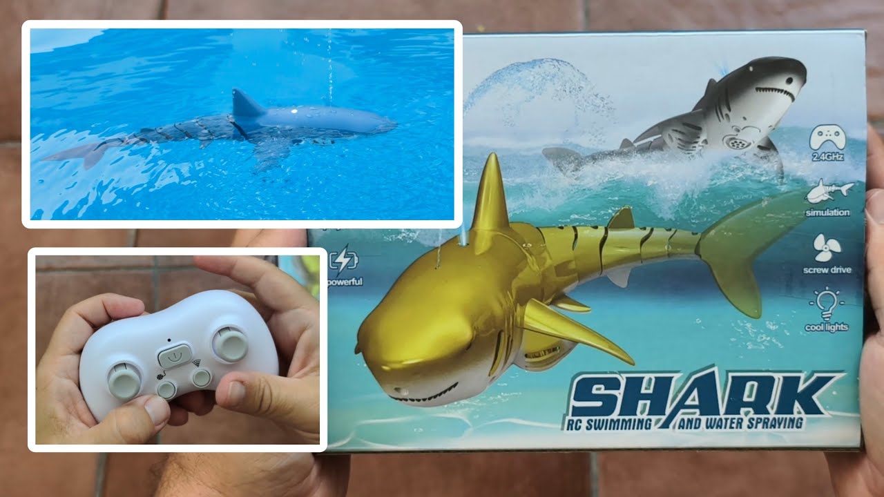 El TERROR de las PISCINAS! Tiburón radiocontrol con mando. TIENES que tenerlo! Unboxing y prueba
