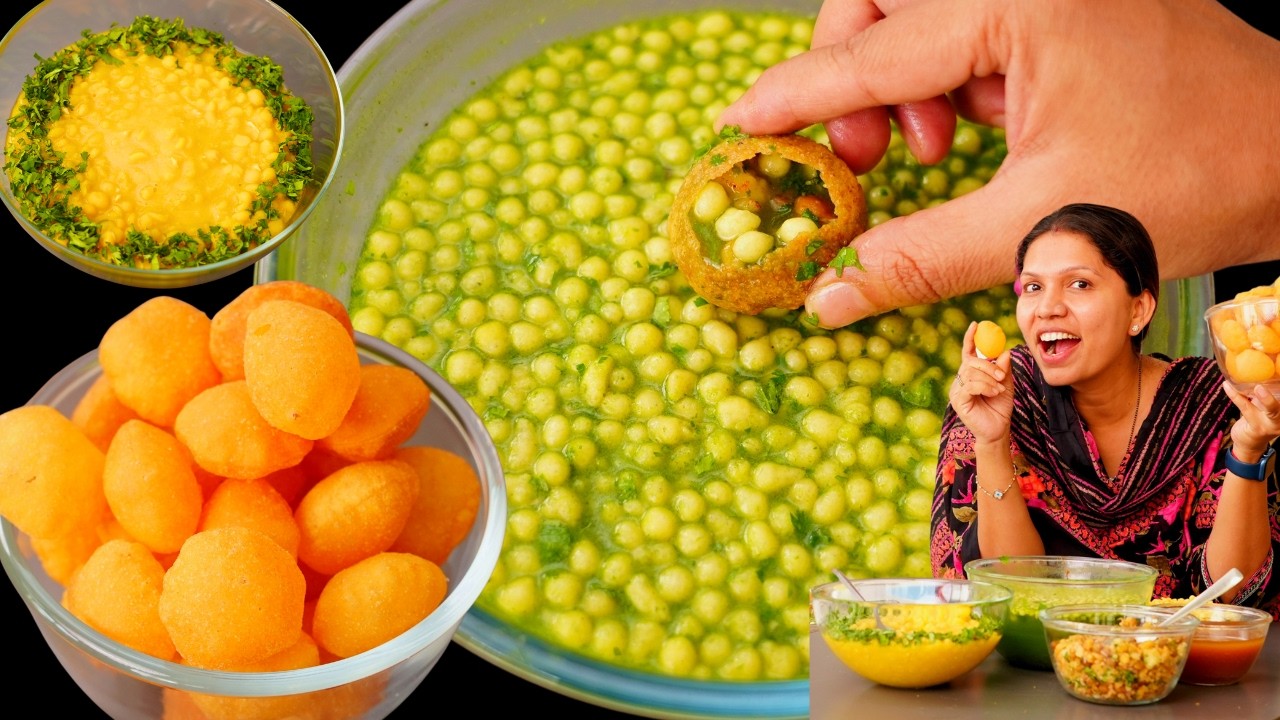 पानीपुरी का तीखा पानी मीठा पानी रगड़ा और आलू मसाला | Panipuri recipe | Golgappa Recipe|Kabitaskitchen