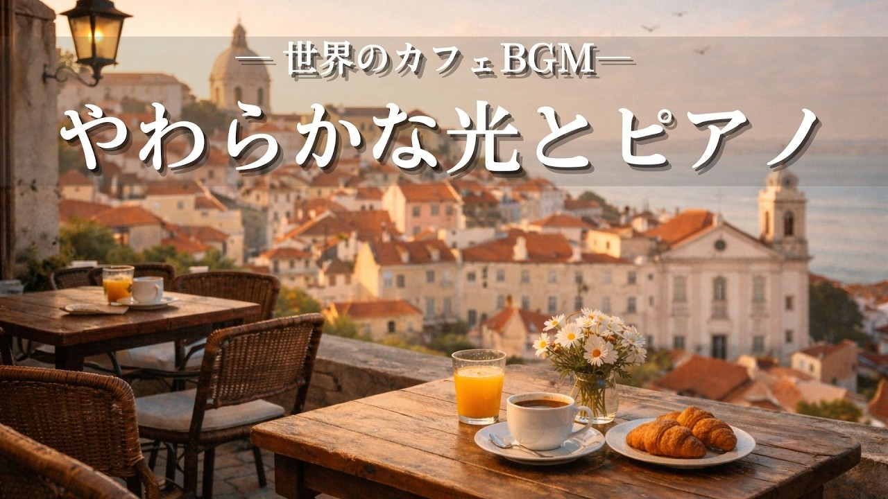 【世界のカフェBGM】やわらかな光とピアノ｜作業用・勉強用・リラックス音楽　Heart warming Café music