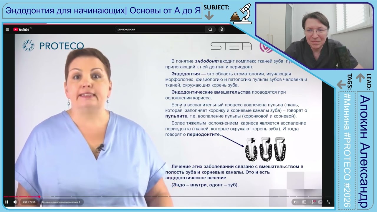 Эндодонтия для начинающих Основы от А до Я | Минина Екатерина Викторовна #пердостом #proteco 4K