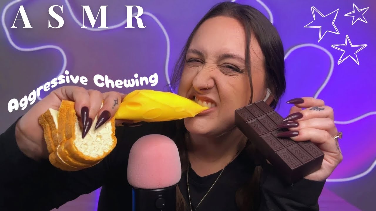 ASMR | Fast & AGGRESSIVE Squishy Chewing/ Fake Food Eating