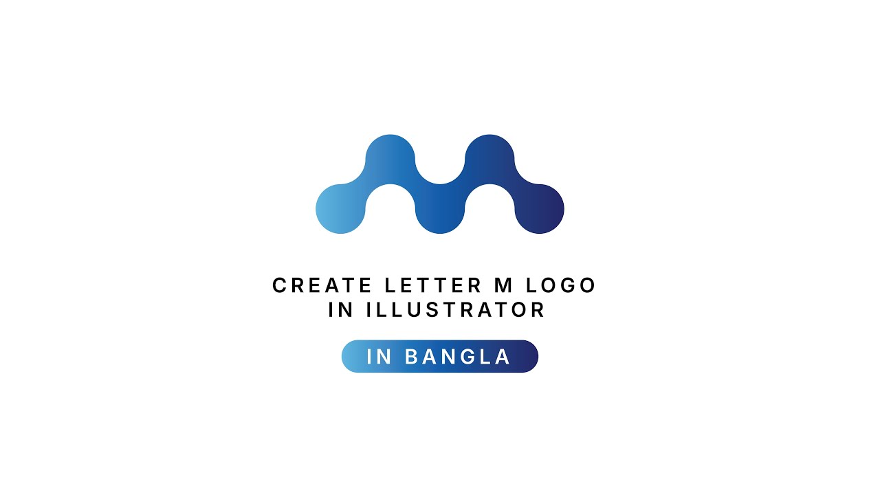 How to design a letter M logo for technology | In Bangla