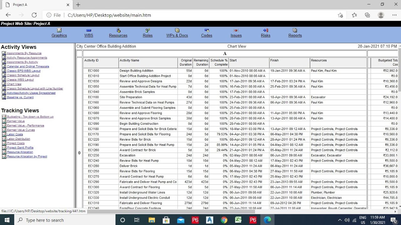 Publish Project Website & Layouts in Primavera P6 (Watch & Learn)