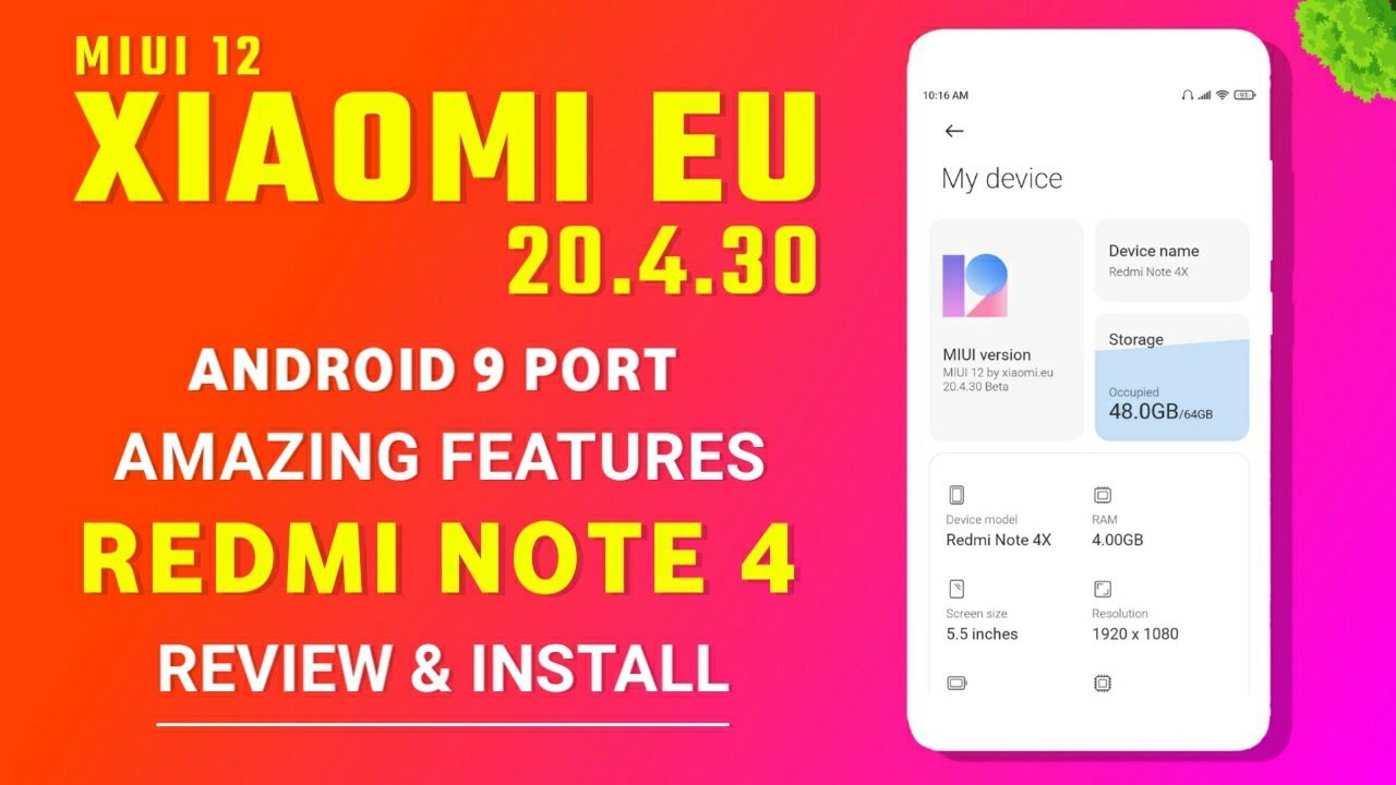 MIUI 12 XIAOMI EU 20.4.30 For Redmi Note 4 (Mido) Amazing Features & Smooth | Full Review & Install