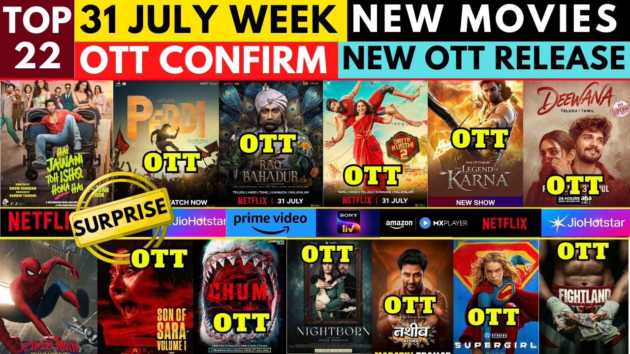 OTT Release Movies This Week 31 July I New Movies on OTT I New on Netflix I New on Amazon Prime