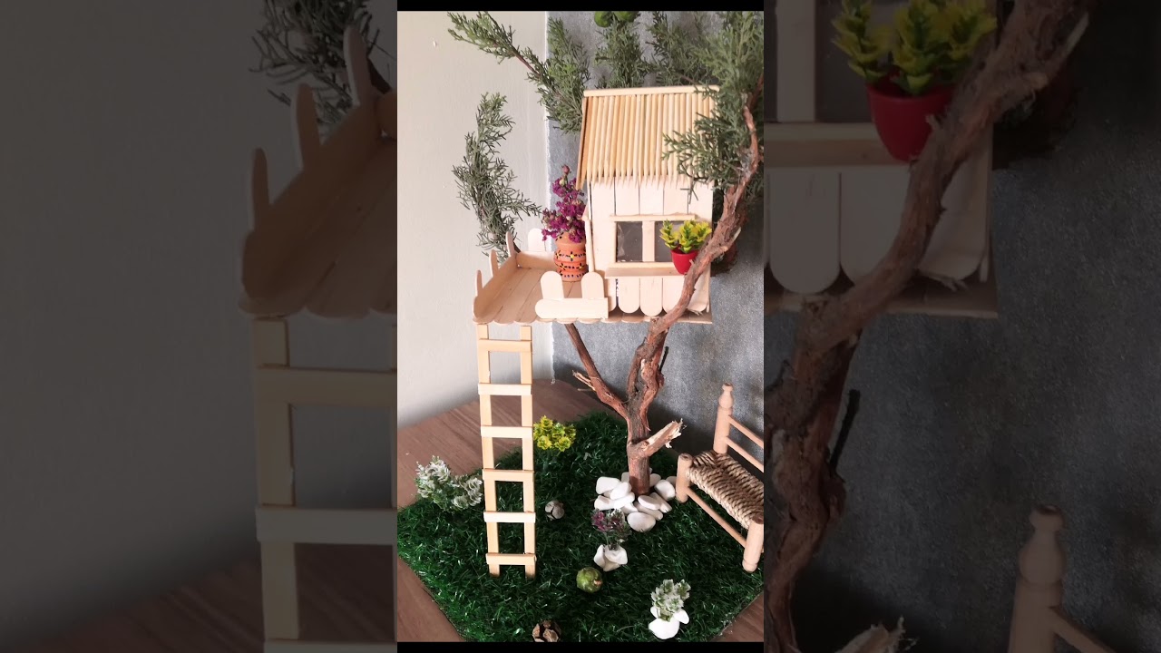 tree house from ice cream sticks