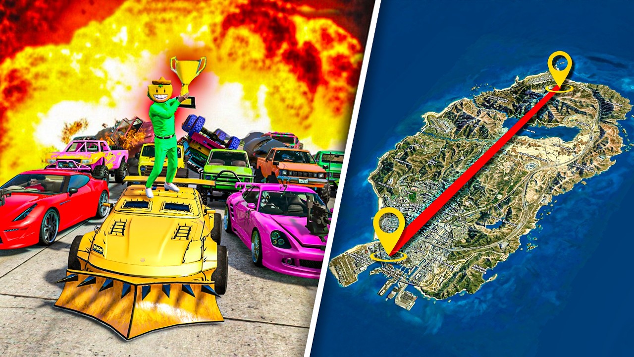 EL &Uacute;LTIMO EXPLOTA CON COCHES ALEATORIOS! ATRAVIESO TODO EL MAPA!! - GTA 5 ONLINE