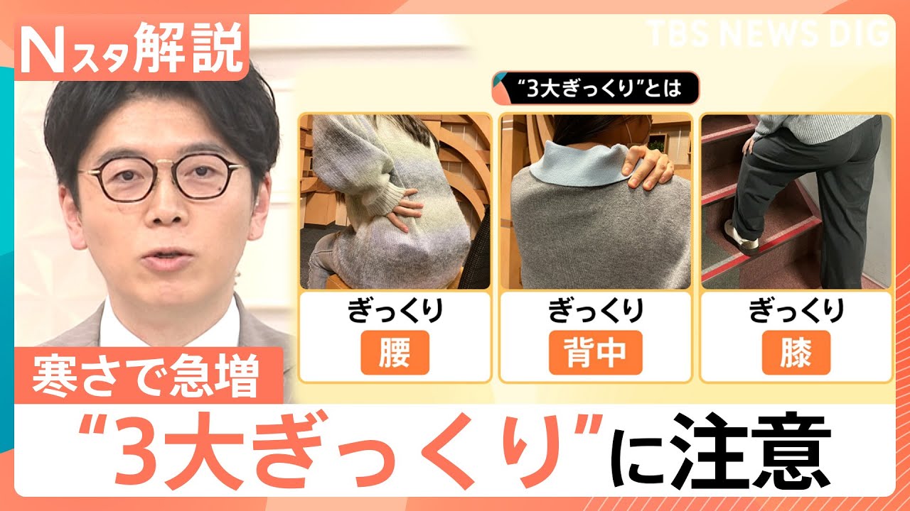 【“3大ぎっくり”】寒さで急増 若者も注意！ 予防のカギは「寒冷順化」と「つま先立ち」【Nスタ解説】｜TBS NEWS DIG