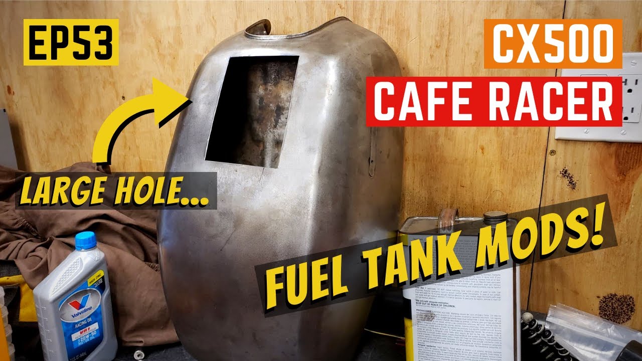CX500 Build - Fuel Tank Mods PT1 - Cutting A BIG Hole In The Tank... EP53