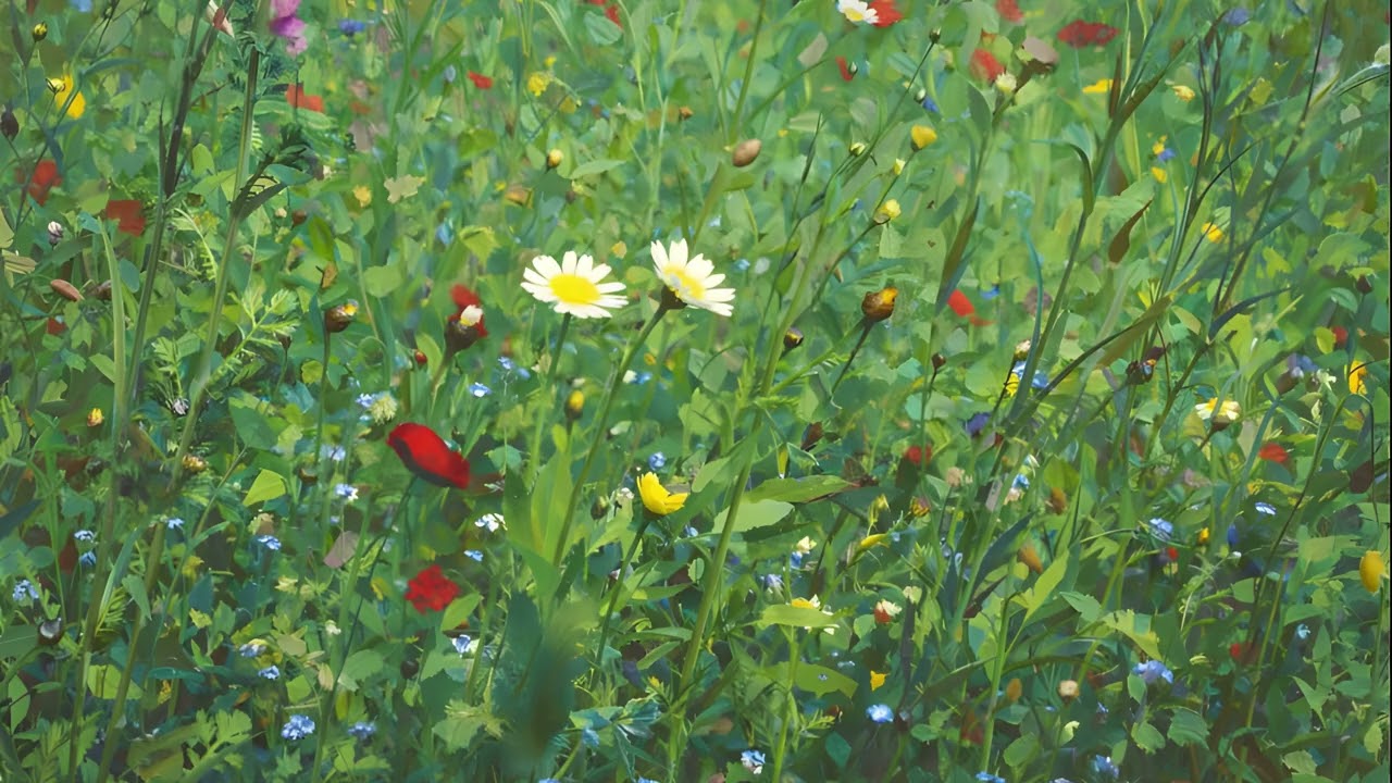 Wildflower Meadow Art | 4K Ambient Oil Painting for Frame TV (2 Hours)