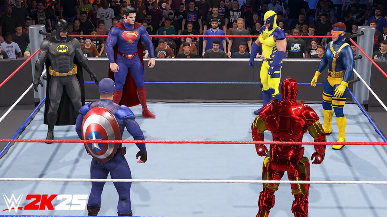 Мстители против Героев DC против Людей Икс | Матч на выбывание &mdash; WWE 2K25 PS5 [4K]
