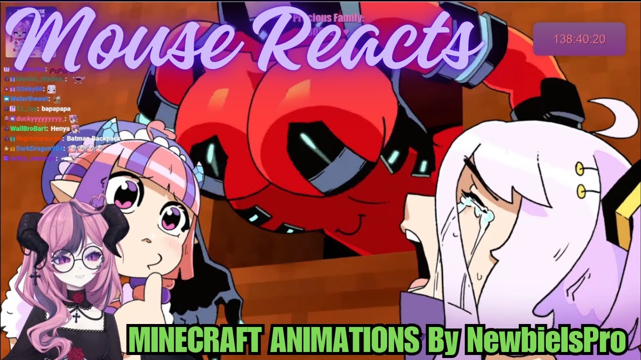 Mouse Reacts To BSMP and VShojo Minecraft Animations by @NewbieIsPro
