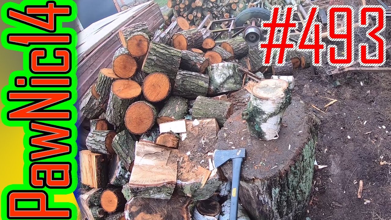 Łupanie drewna siekierą - Życie zwyczajnego rolnika #493