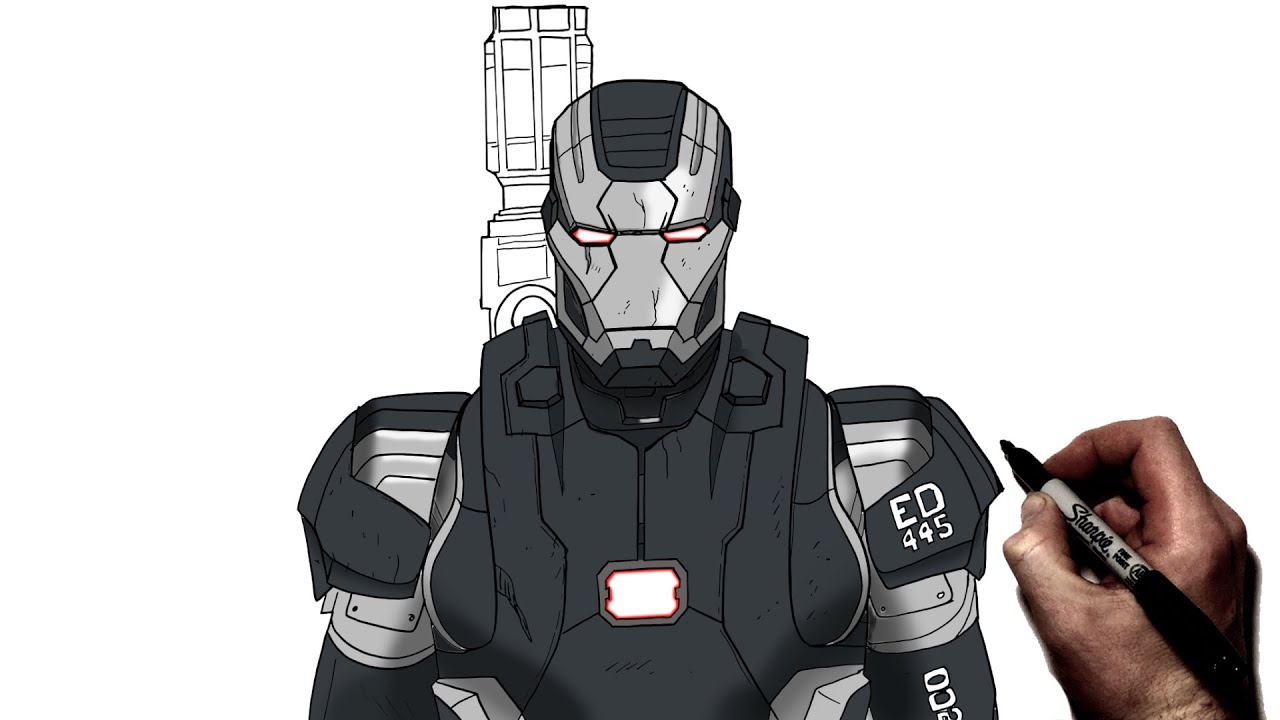 Как нарисовать War Machine MKII | Пошаговое руководство | Marvel