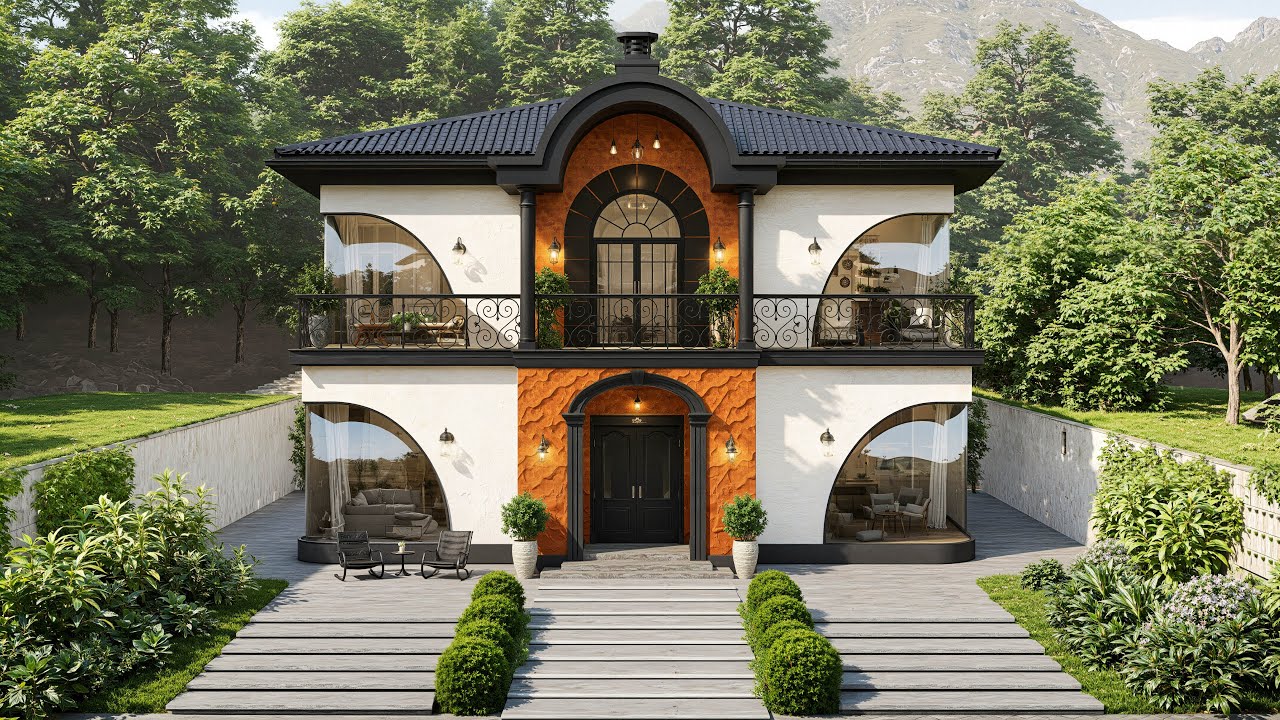 45' x 42' (14m x 13m) Can't Help Falling In Love With This Sweet Home - House Design With Floor Plan