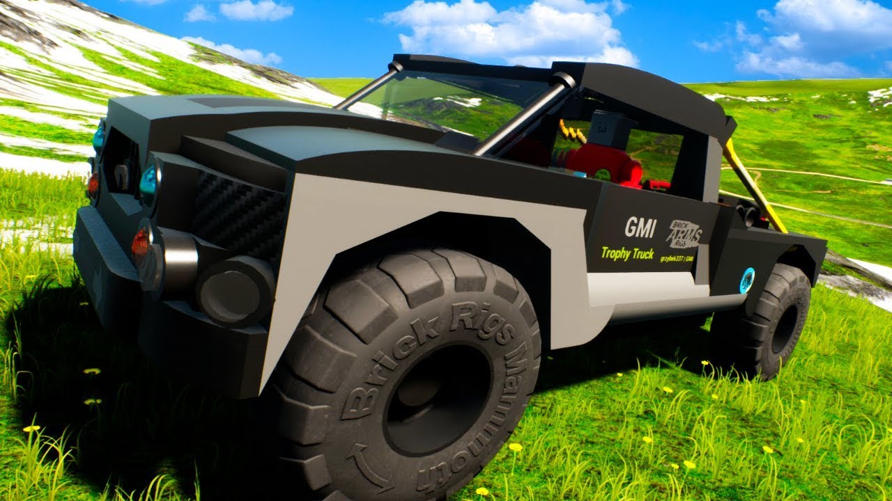 Four Best Friends Have a Lego Race Down a Mountain and Race Track in Lego Brick Rigs