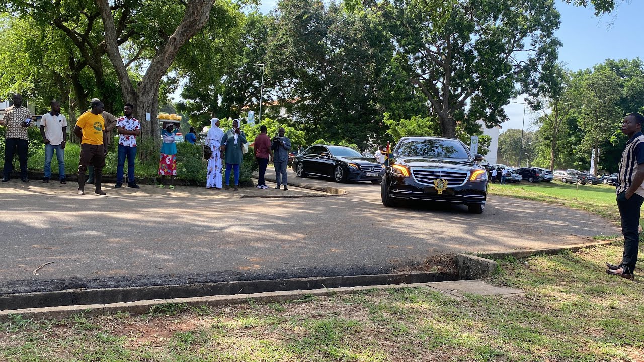 Watch How the President Nana Addo arrived at Green Ghana Day at University of Ghana 🇬🇭