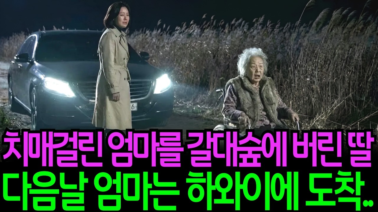 치매걸린 엄마를 갈대숲에 버린딸, 다음날 엄마는 하와이에 있었습니다.
