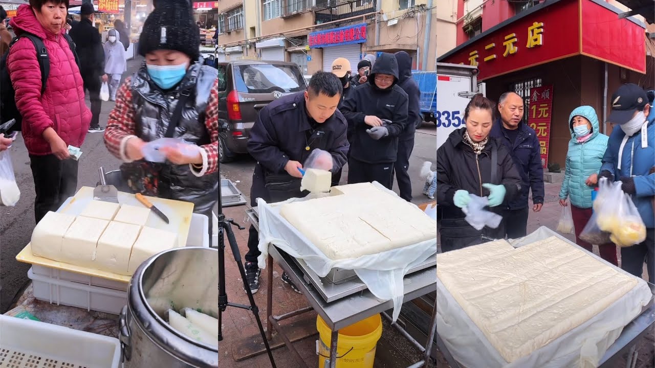 Tofu at Chinese morning market | Chinese food