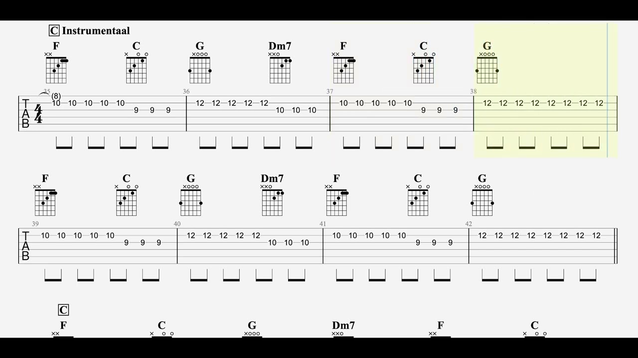 Opwekking 764 - Zegekroon - Gitaar Tab Melodie - Victor's Crown Melody Guitar Tab