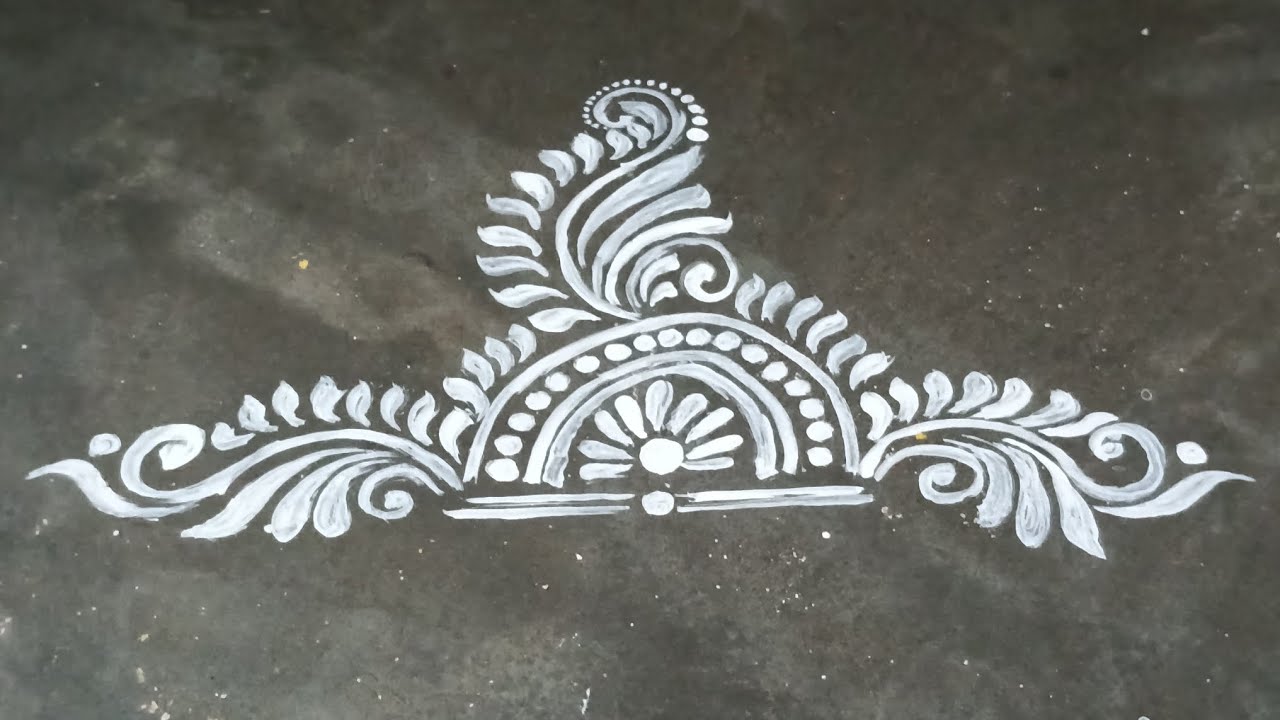 Easy alpona design|| rangoli || ✨🖌️🌿 || Muggulu #hatkolka #alponaart 