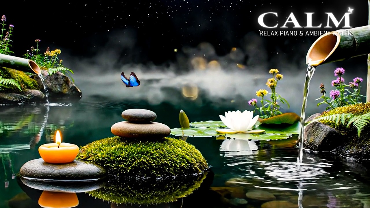 Calming Music for Sleep, Deep Relaxation 🌿 Stress Relief, Bamboo Water Sounds, Spa Music