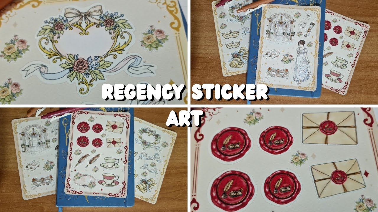 Creating a Regency Era Sticker Collection | Slow Art Process   ✨