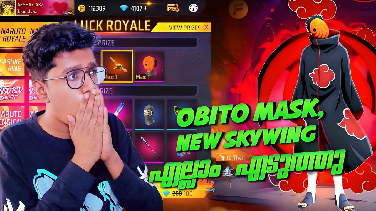 Obito & Nine Tails Fox Skywing Event കറക്കി 😍 Freefire Max | Akshay Akz