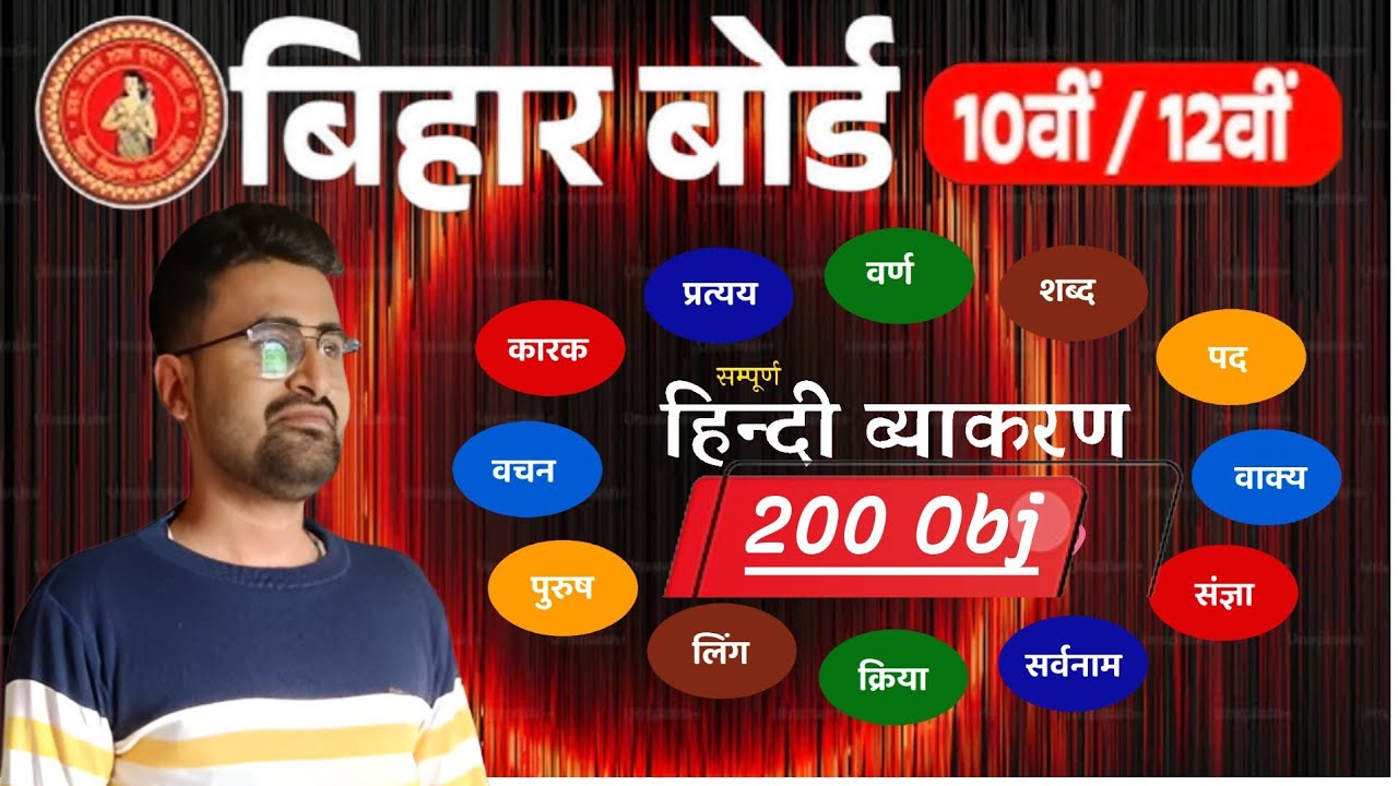 बिहार बोर्ड परीक्षा 2026| Class 10 & 12 Hindi Grammar MCQ | CTET के लिए भी | सबसे महत्वपूर्ण प्रश्न|