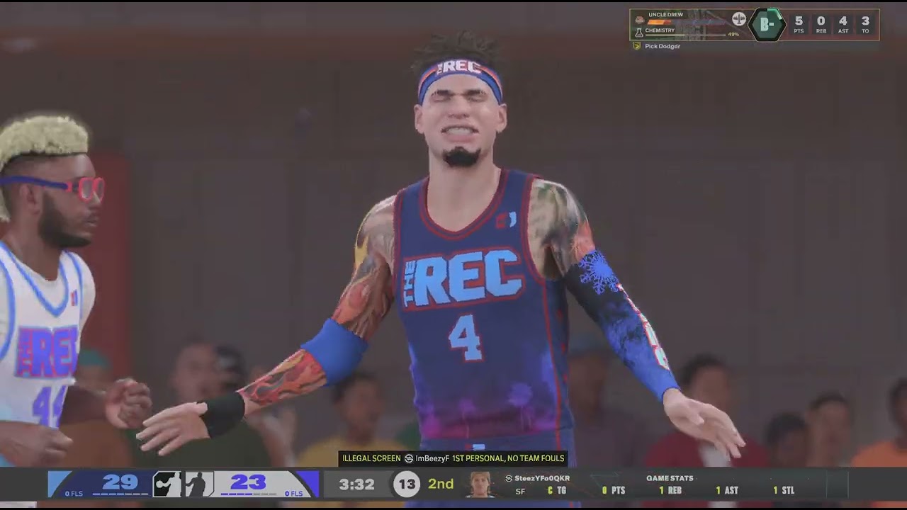 38pts, 15asts, 2 stls for Unc Drew in NBA 2K26 REC Center