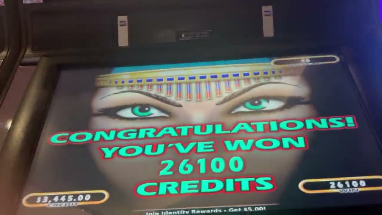 Multiple re-triggers during high limit spin bonus on Cleo II at Cosmo!  WOW!!  $26,100 won!